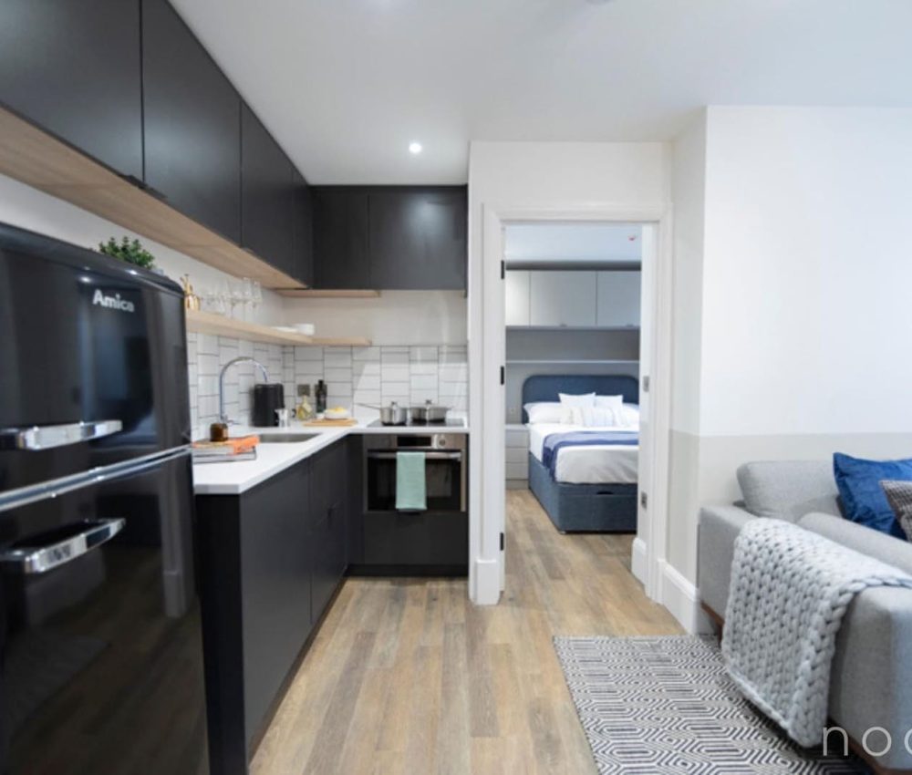 Node London Brixton - 1 Bed Apt Kitchen_Living Room_Bedroom 3 WM
