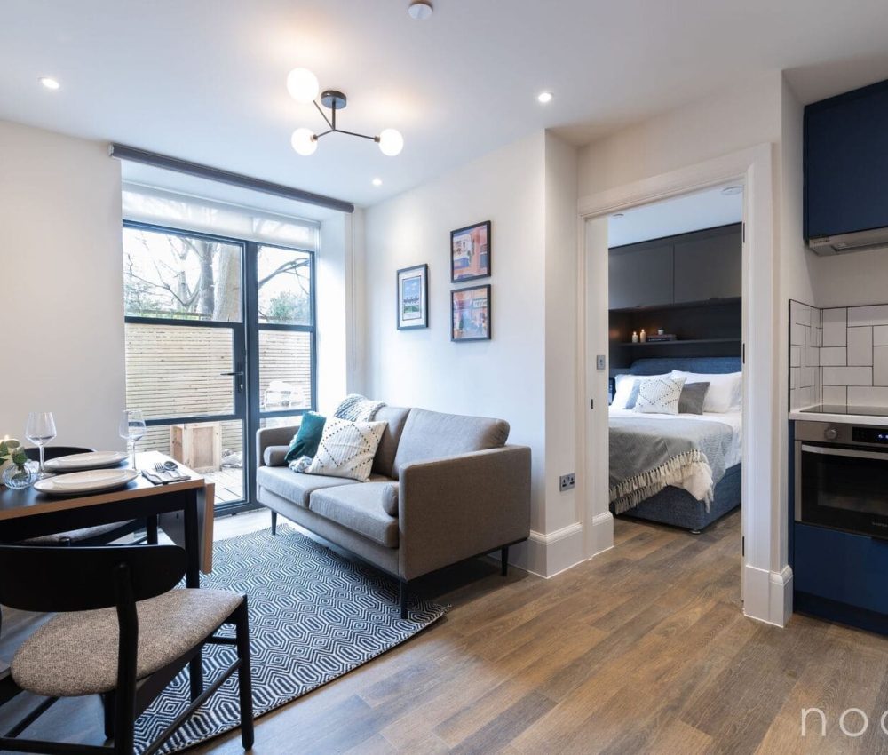 Node London Brixton - Apt 07 - Living Room - Dining Room - Bedroom-1 WM